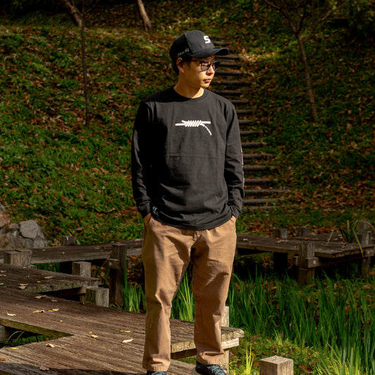 【残りわずか!XL,XXLのみ】CONNECT KNOT長袖Tシャツ / 黒