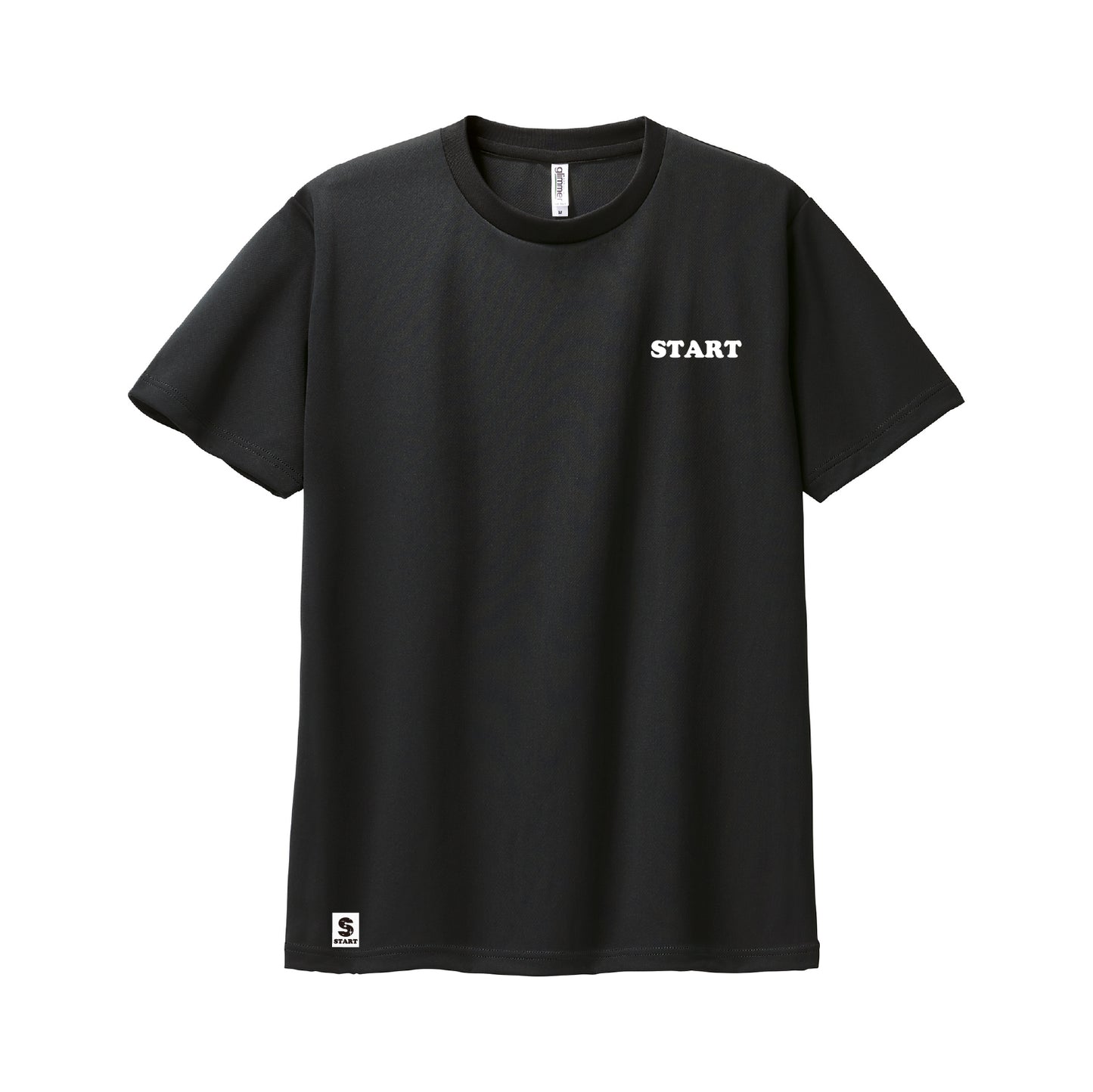 【残りわずか!サイズMのみ】羽根ロゴバックプリント半袖ドライTシャツ / ブラック