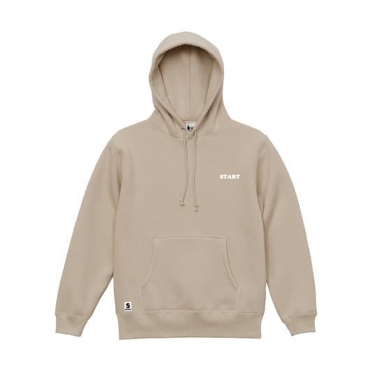 【ラスト1枚!サイズXL】羽根ロゴバックプリント プルオーバーパーカー(裏起毛) / サンドベージュ