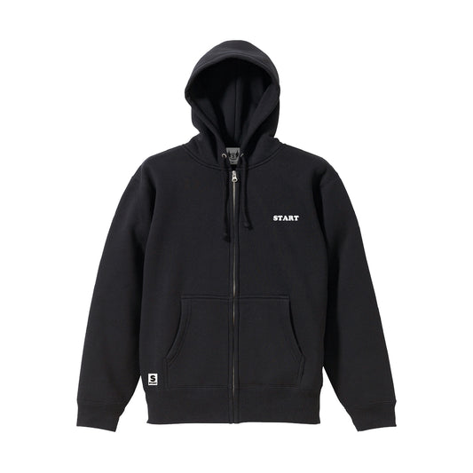 【ラスト1枚!サイズM】羽根ロゴ ジップパーカー(裏起毛) / 黒