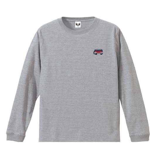 STARTバス刺繍長袖Tシャツ / グレー