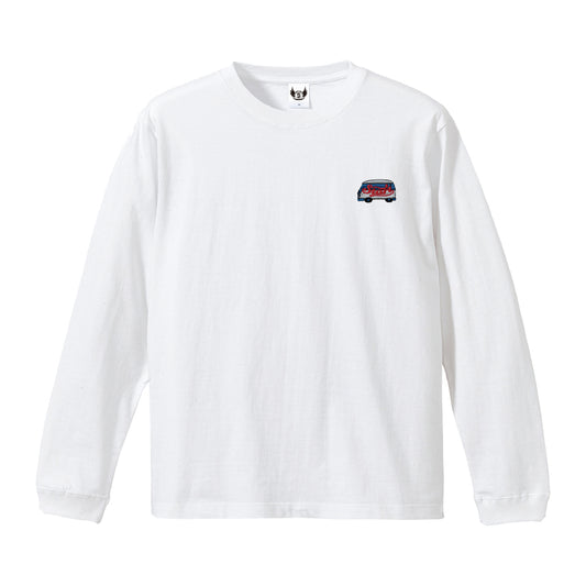 STARTバス刺繍長袖Tシャツ / 白