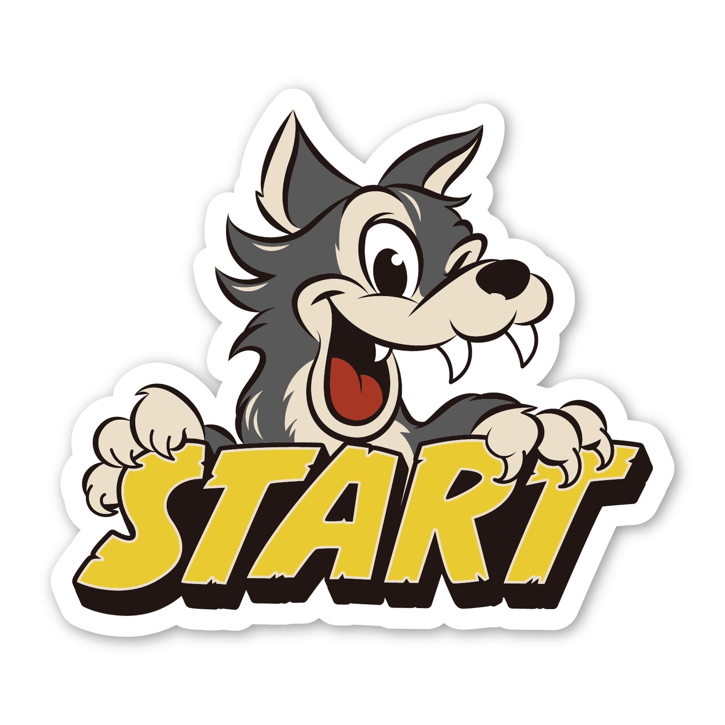 START狼ステッカー