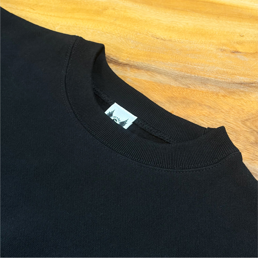 【11/1新入荷】STARTプレミアムロゴ刺繍クルーネックスウェット(裏起毛) / 黒