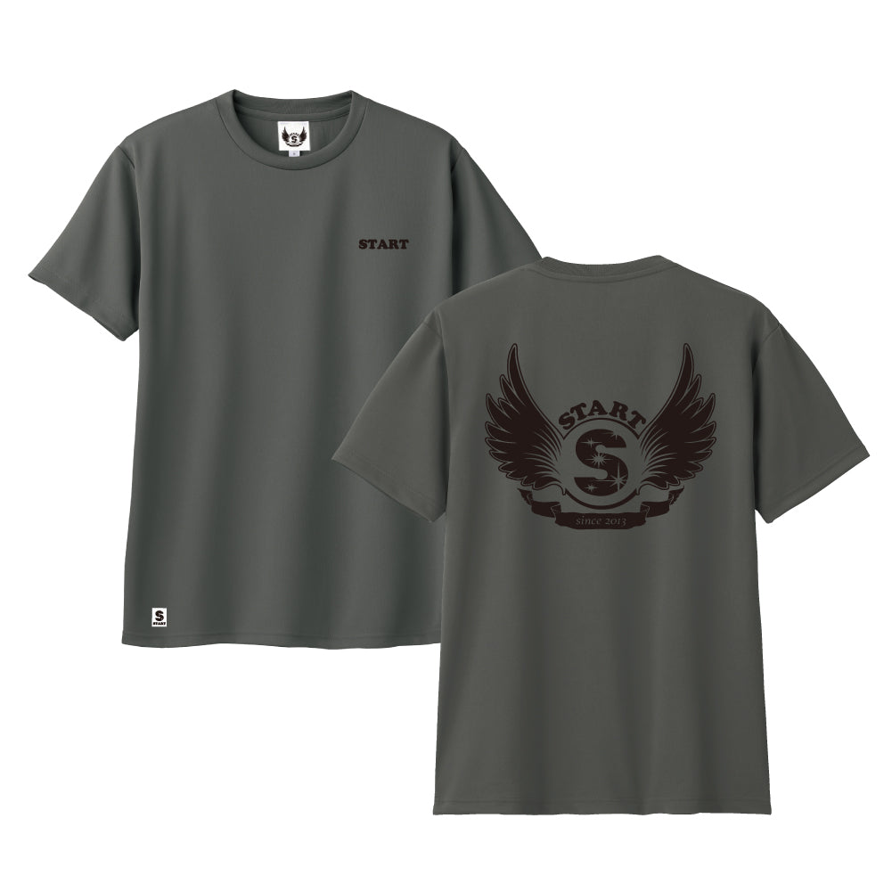 【5/16再入荷！】羽根ロゴドライ半袖Tシャツ / ダークグレー