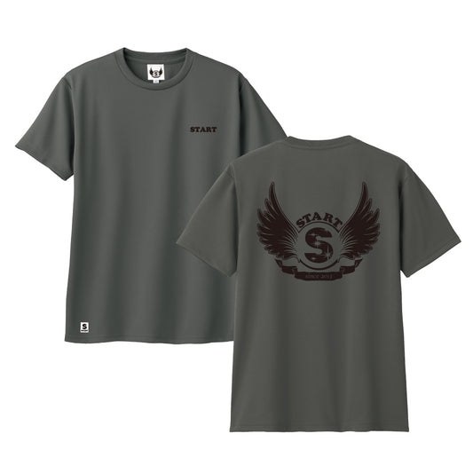 【5/16再入荷！】羽根ロゴドライ半袖Tシャツ / ダークグレー