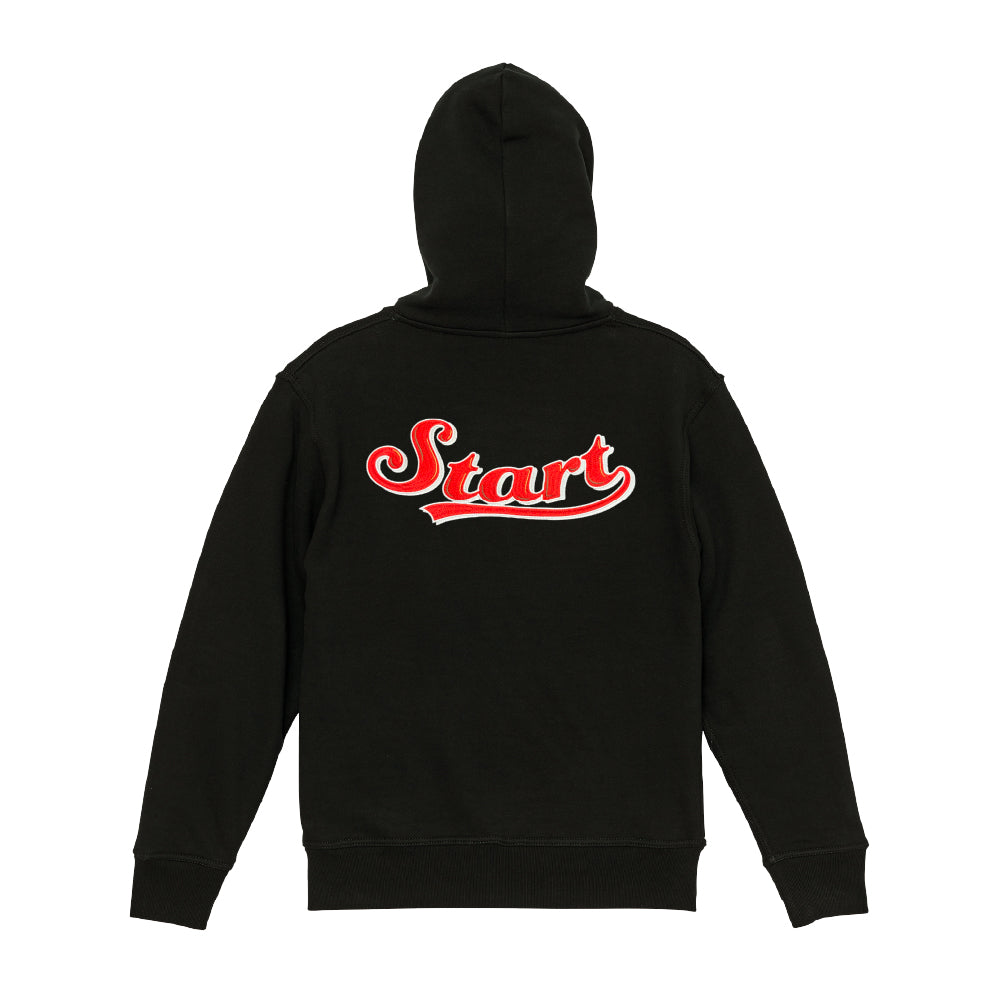 【11/1新入荷】STARTプレミアムロゴ刺繍プルオーバーパーカー(裏パイル) / 黒