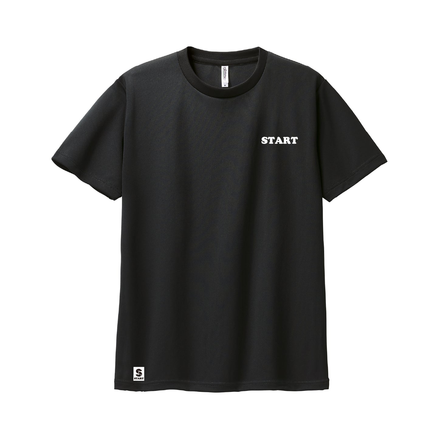 羽根ロゴバックプリント半袖ドライTシャツ / ブラック