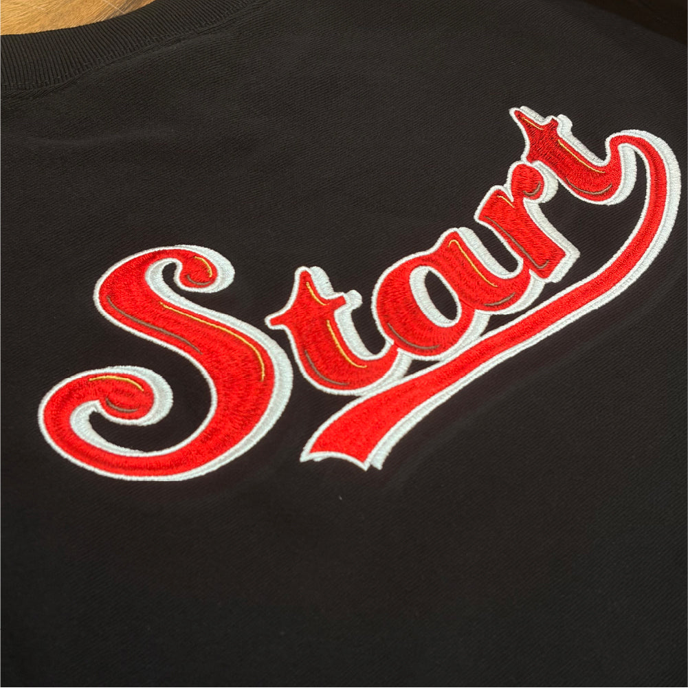 【11/1新入荷】STARTプレミアムロゴ刺繍クルーネックスウェット(裏起毛) / 黒