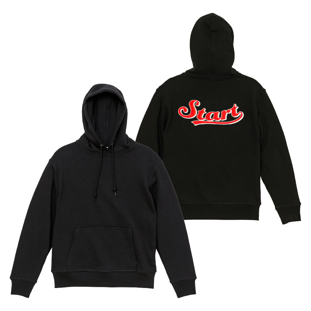 【11/1新入荷】STARTプレミアムロゴ刺繍プルオーバーパーカー(裏パイル) / 黒