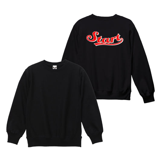 【11/1新入荷】STARTプレミアムロゴ刺繍クルーネックスウェット(裏起毛) / 黒