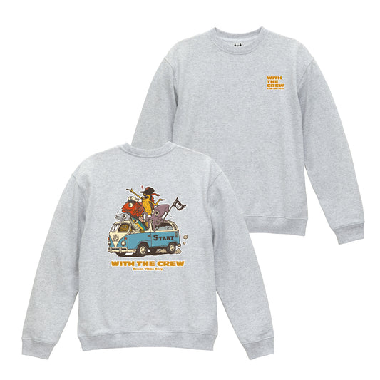 【2/3新発売！】WITH THE CREW クルーネックスウェット / グレー