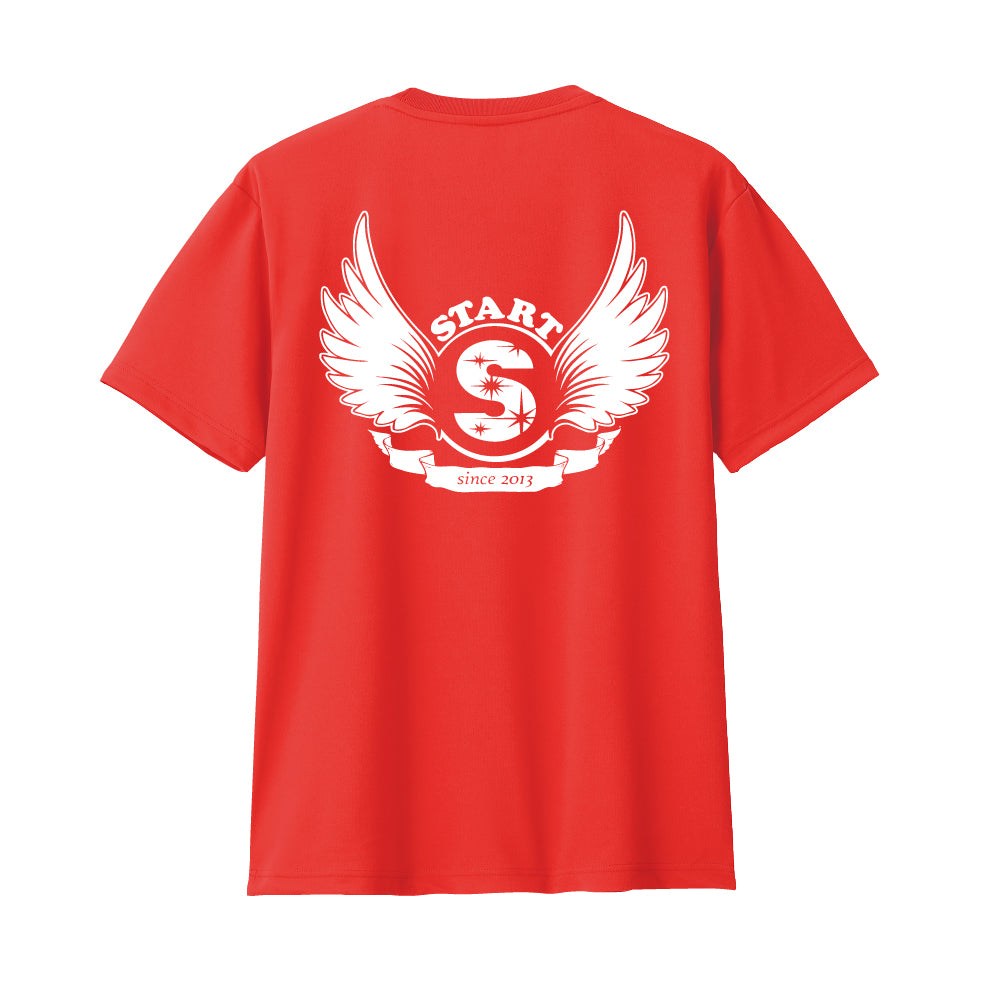 【5/9新発売！】羽根ロゴバックプリント半袖ドライTシャツ / 蛍光オレンジ