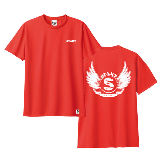 【5/9新発売！】羽根ロゴバックプリント半袖ドライTシャツ / 蛍光オレンジ