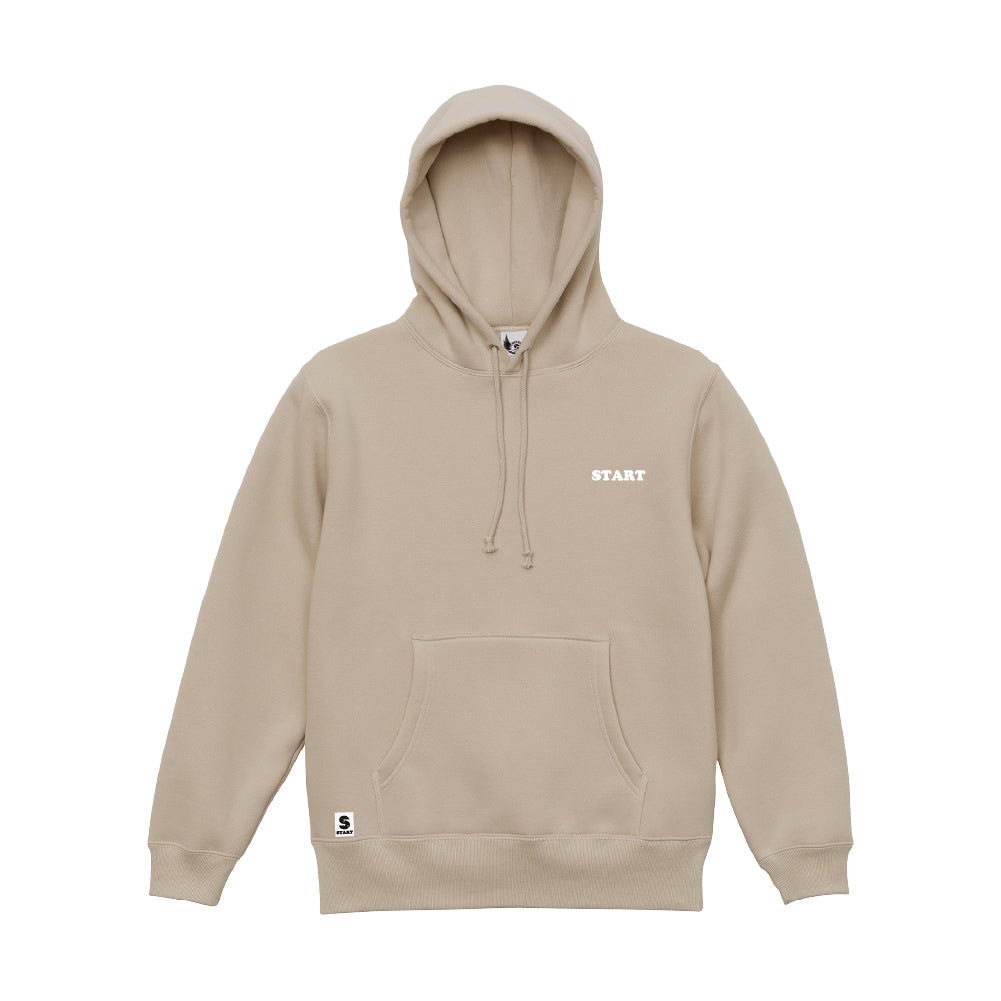 【ラスト1枚！サイズXL】羽根ロゴバックプリント プルオーバーパーカー(裏起毛) / サンドベージュ