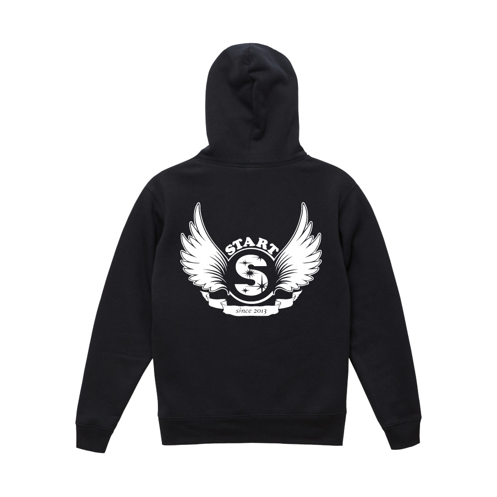 【11/1新入荷】羽根ロゴ プルオーバーパーカー / ブラック