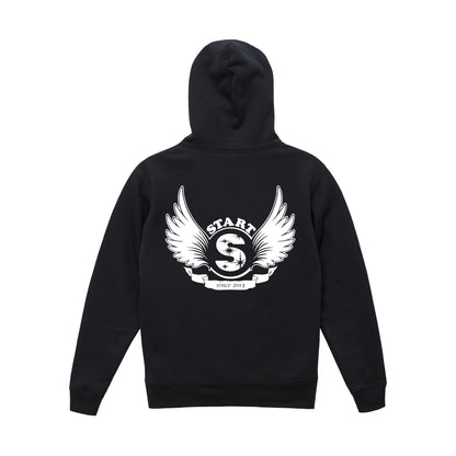 【11/1新入荷】羽根ロゴ プルオーバーパーカー / ブラック