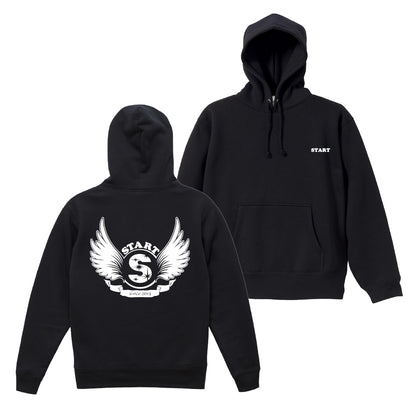 【11/1新入荷】羽根ロゴ プルオーバーパーカー / ブラック