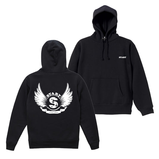 【11/1新入荷】羽根ロゴ プルオーバーパーカー / ブラック