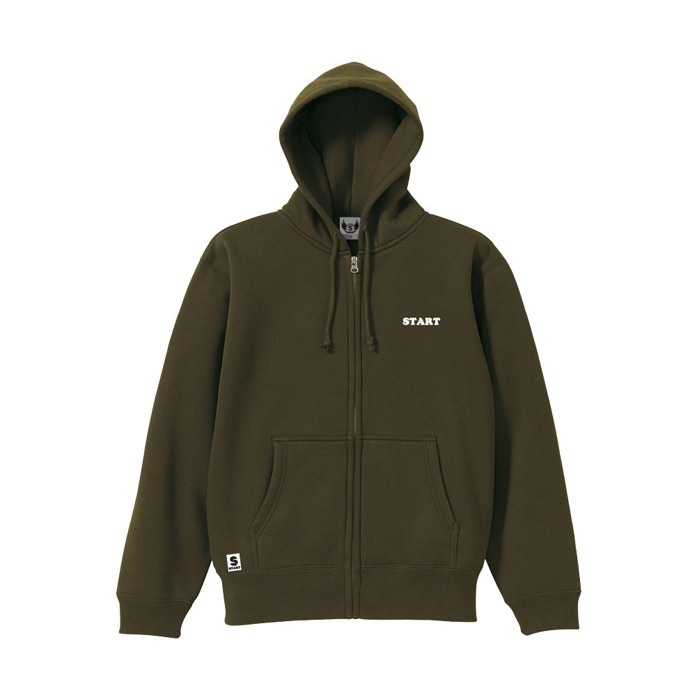 【11/1新入荷】羽根ロゴ ジップパーカー(裏起毛) / オリーブ