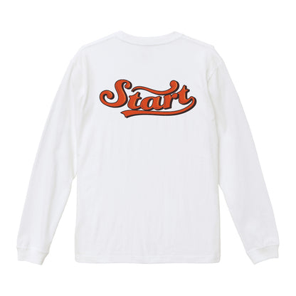 STARTバス刺繍長袖Tシャツ / 白
