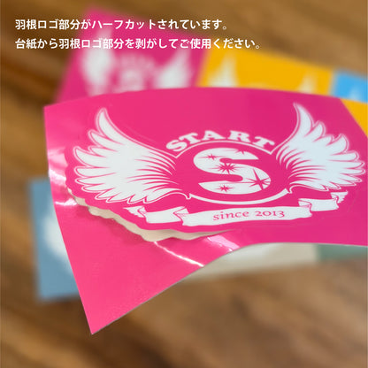 【11/1新入荷】【ミニ】START羽根ロゴステッカーSS 3色セット ピンク・イエロー・ライトブルー