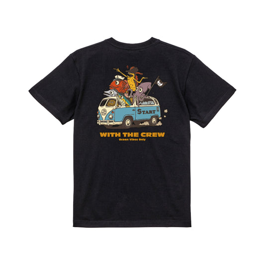 【5/9新入荷！】WITH THE CREW コットンTシャツ / ブラック