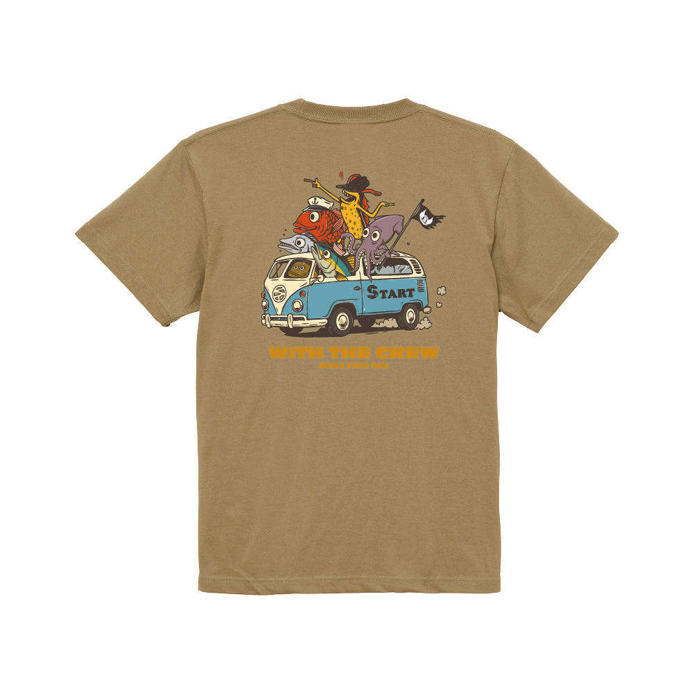 【5/9新入荷！】WITH THE CREW コットンTシャツ / サンドカーキ